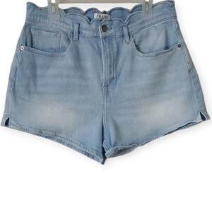FRAME DENIM SCALLOP EDGE SHORTS LIGHT WASH BLUE . SIZE 33